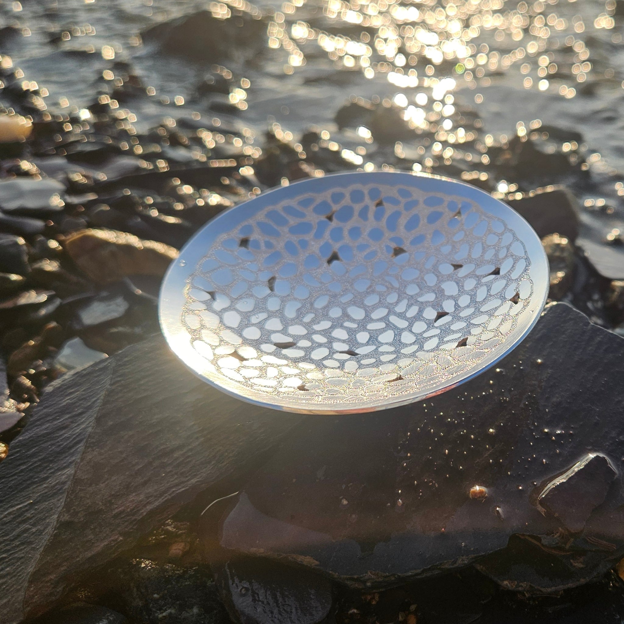 Hand Engraved Sterling Silver Llwybr Llechi Dish